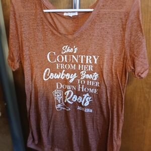 Maurices Rust Graphic Tee with White Text